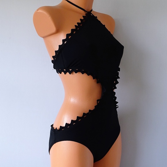 Vince Camuto Monokini High Neck One Piece Swimsuit - Picture 2 of 4